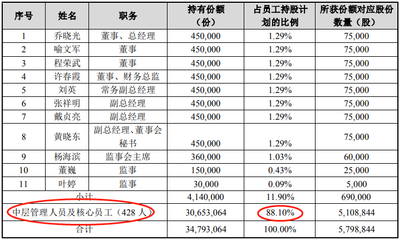 员工持股比例多少合适