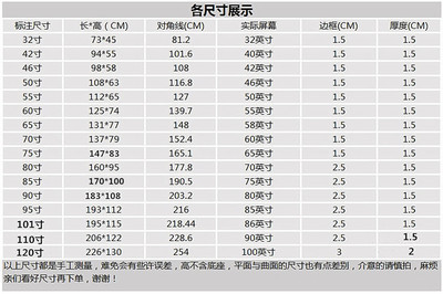 100电视尺寸是多少