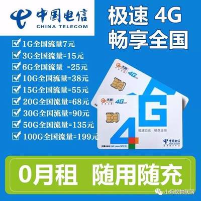 电信4g套餐月组多少