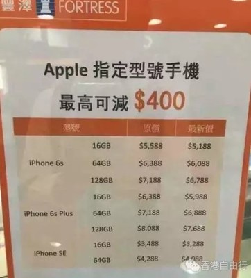 买香港的iphone6s多少钱啊