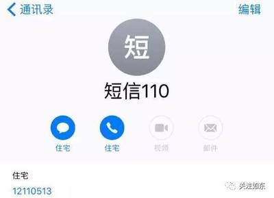 短信110的号码多少